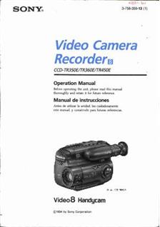 Sony CCD TR 350 E manual. Camera Instructions.